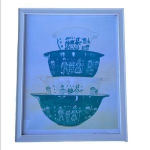 Pyrex Amish butter blue decor 2pc